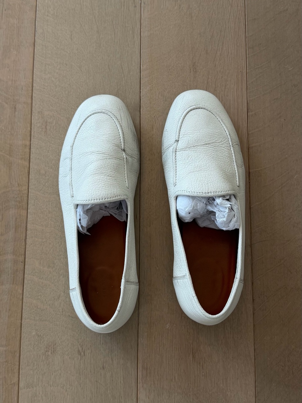 The Row White Leather Loafers for Women,Size 37